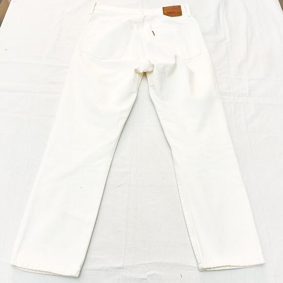 Levi's 501 Cream Denim Jeans Button Fly Size 26 x 26 - Picture 3 of 8
